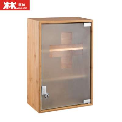 Modern bamboo bathroom vanities wall mounted medicine cabinet medical kit