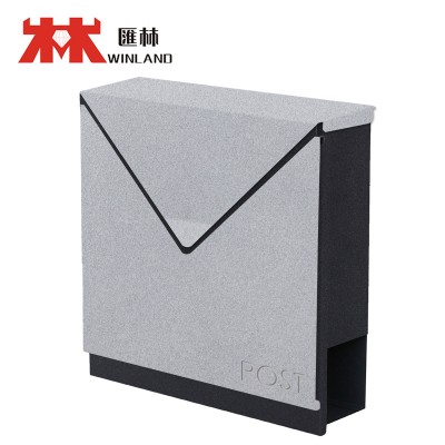 Winland  Customized Mail Box Modern Letter Box Wall Mounted Post Box Galvanized Steel MailBox With Newspaper Holder