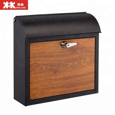 Hot Sale Classic letter box for apartment Japanese postbox high quality wooden print wall mounted mailbox handle lock mail box